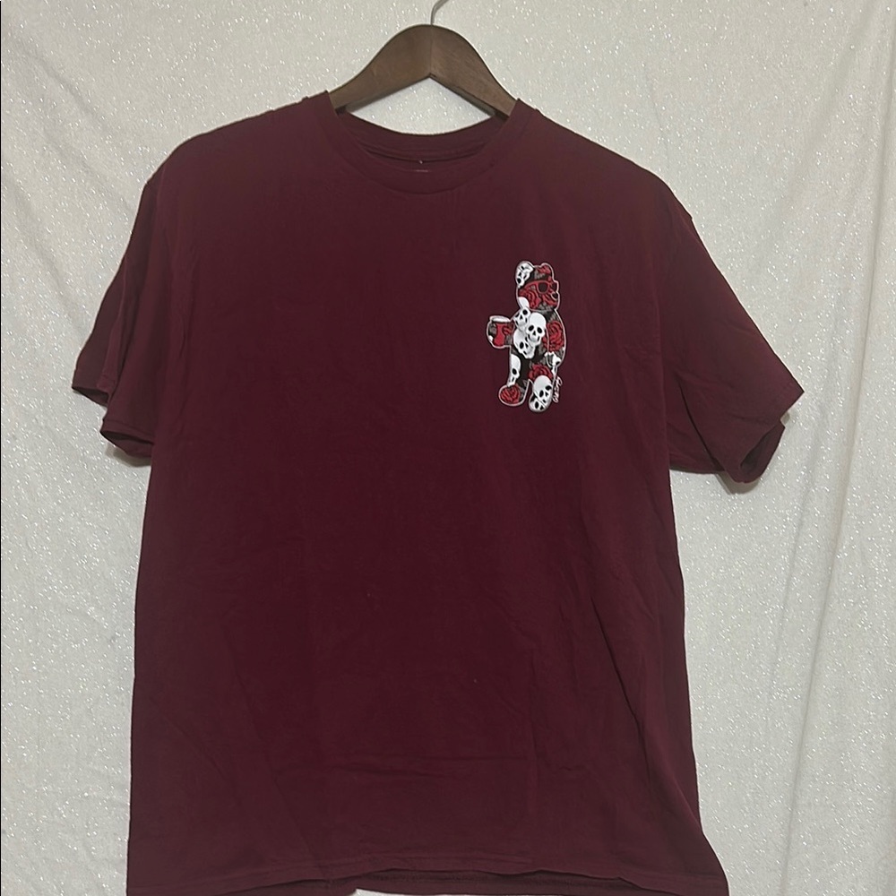 Men's Burgundy Graphic T-Shirt